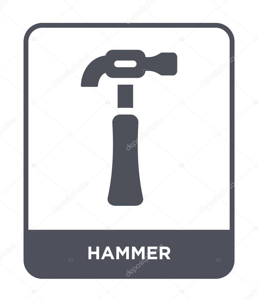 hammer icon in trendy design style. hammer icon isolated on white background. hammer vector icon simple and modern flat symbol.