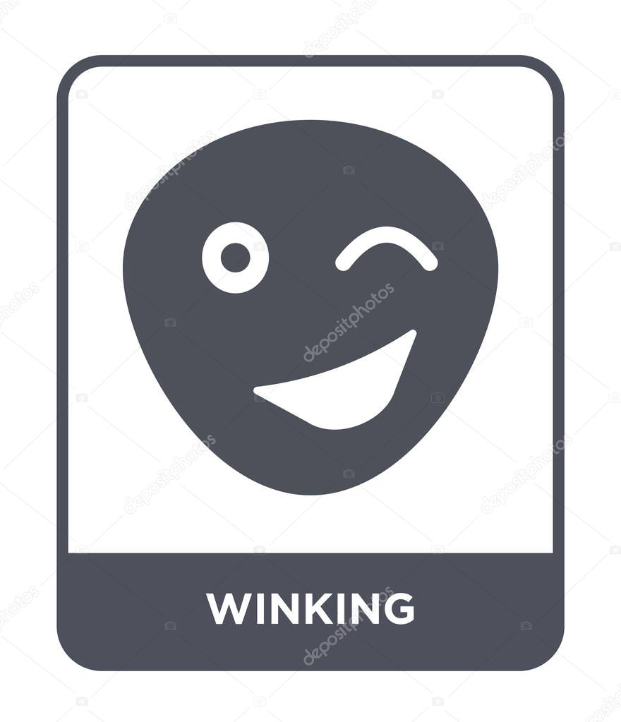 Winking icon in trendy design style. winking icon isolated on white background. winking vector icon simple and modern flat symbol.