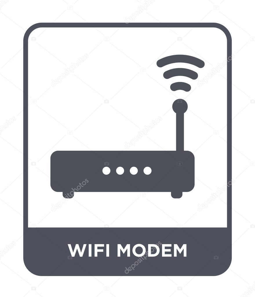 wifi modem icon in trendy design style. wifi modem icon isolated on white background. wifi modem vector icon simple and modern flat symbol.