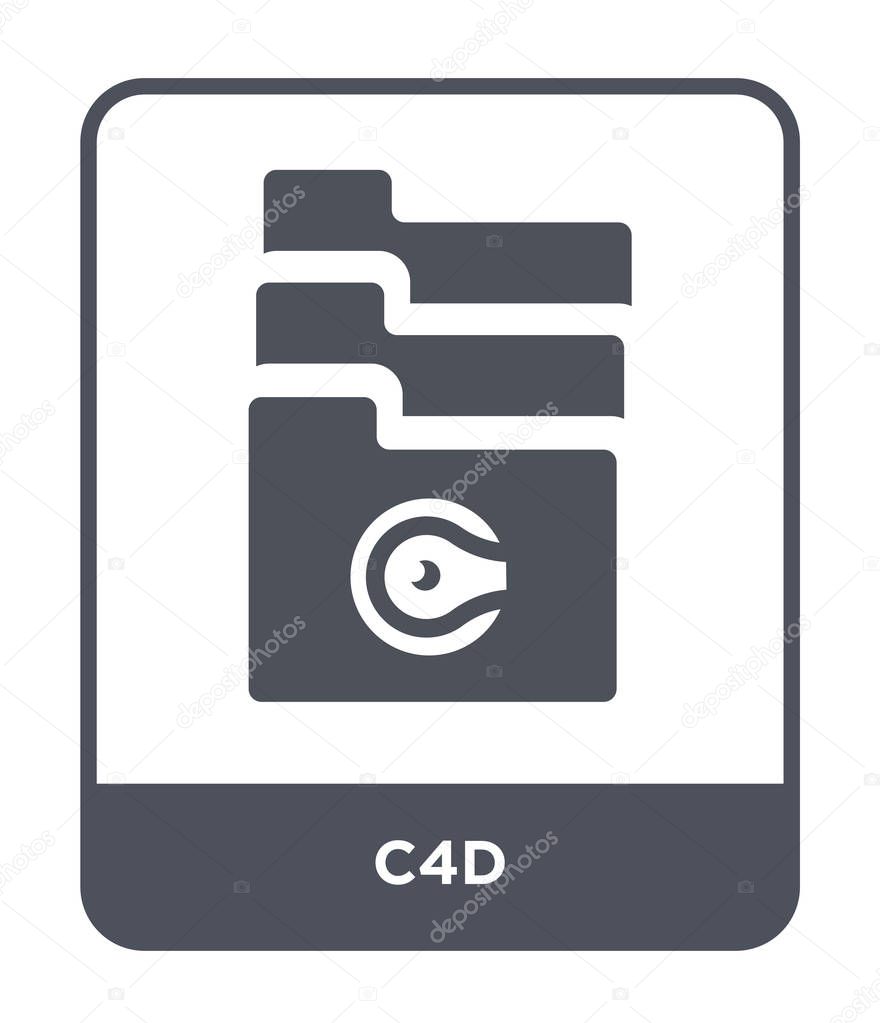 C4d icon in trendy design style. c4d icon isolated on white background. c4d vector icon simple and modern flat symbol for web site, mobile, logo, app, UI. c4d icon vector illustration, EPS10.