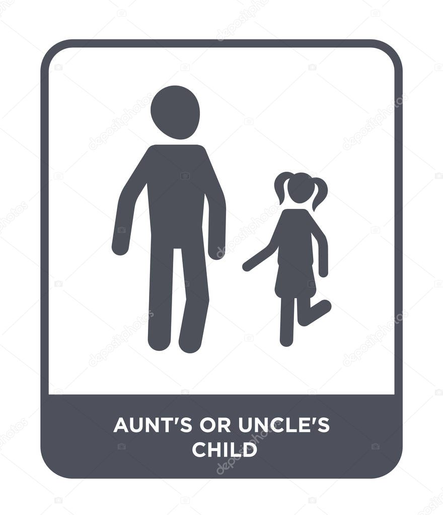 aunt's or uncle's child icon in trendy design style. aunt's or uncle's child icon isolated on white background. aunt's or uncle's child vector icon simple and modern flat symbol.