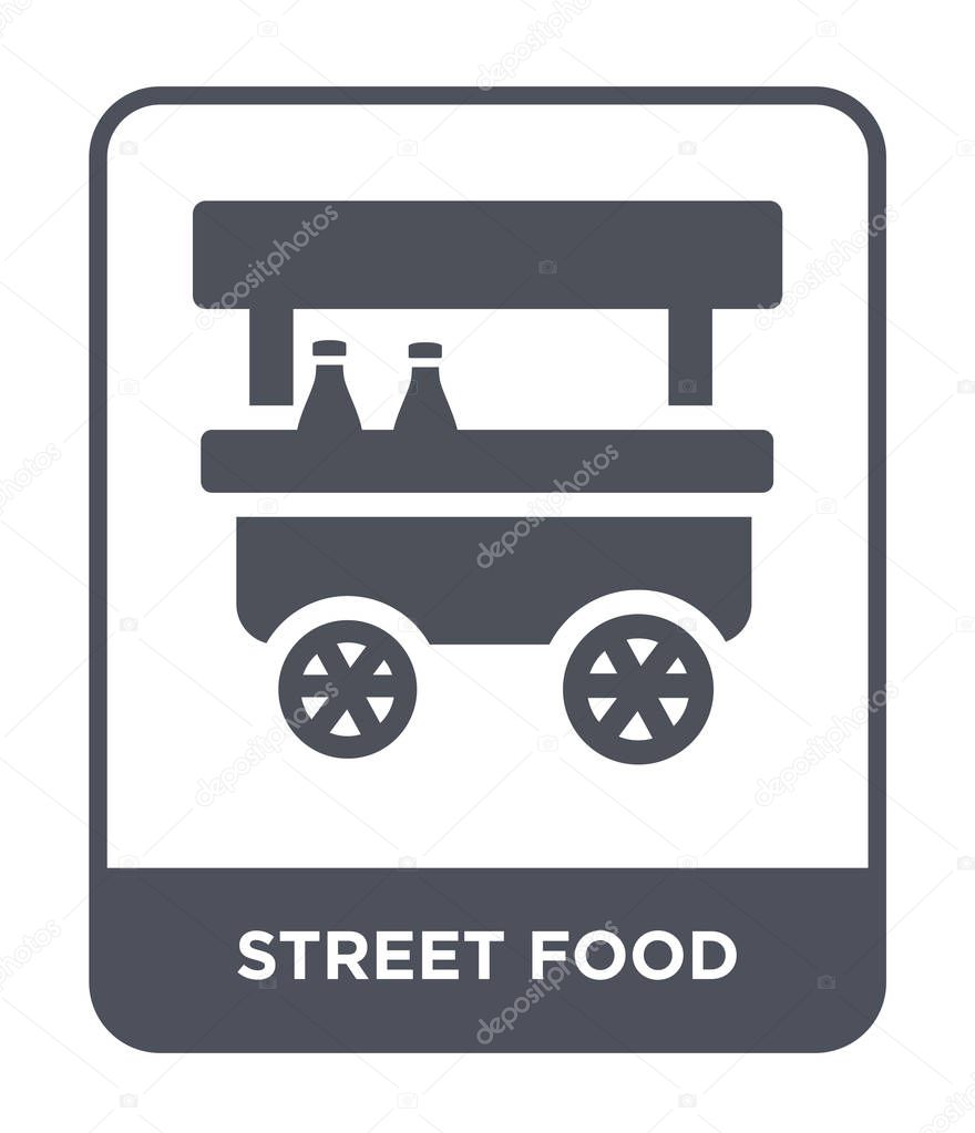 Street food icon in trendy design style. street food icon isolated on white background. street food vector icon simple and modern flat symbol.