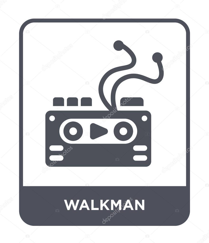 Walkman icon in trendy design style. walkman icon isolated on white background. walkman vector icon simple and modern flat symbol.