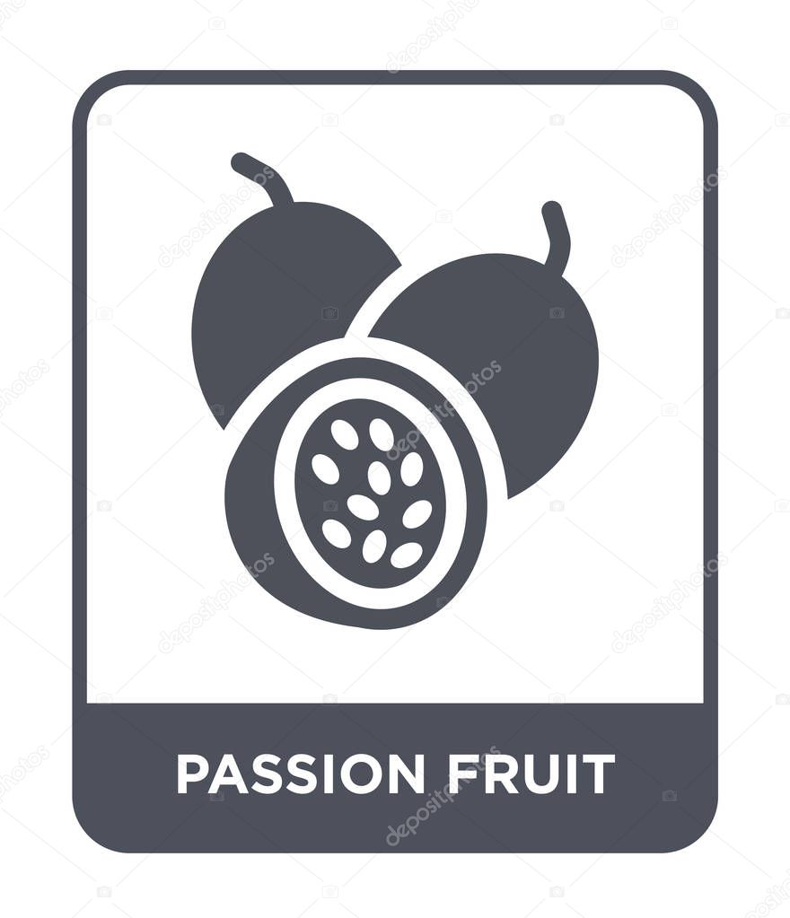 Passion fruit icon in trendy design style. passion fruit icon isolated on white background. passion fruit vector icon simple and modern flat symbol.