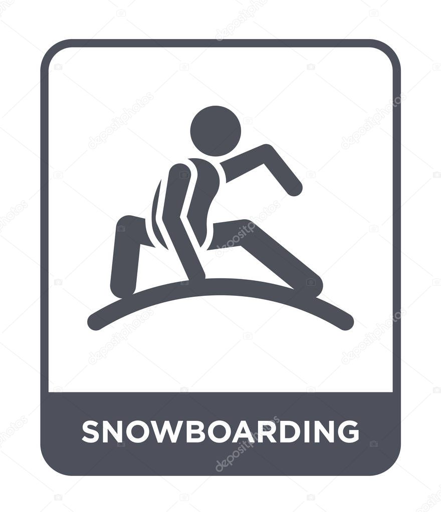 snowboarding icon in trendy design style. snowboarding icon isolated on white background. snowboarding vector icon simple and modern flat symbol.