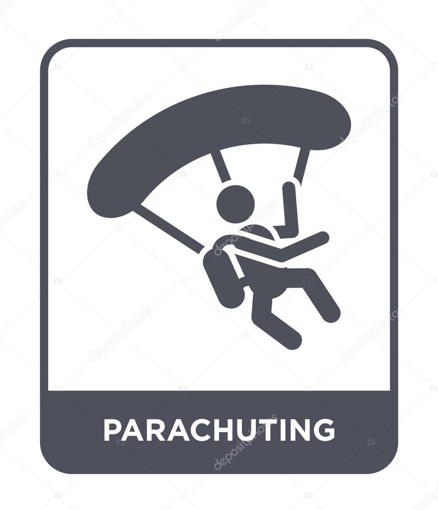 parachuting icon in trendy design style. parachuting icon isolated on white background. parachuting vector icon simple and modern flat symbol.