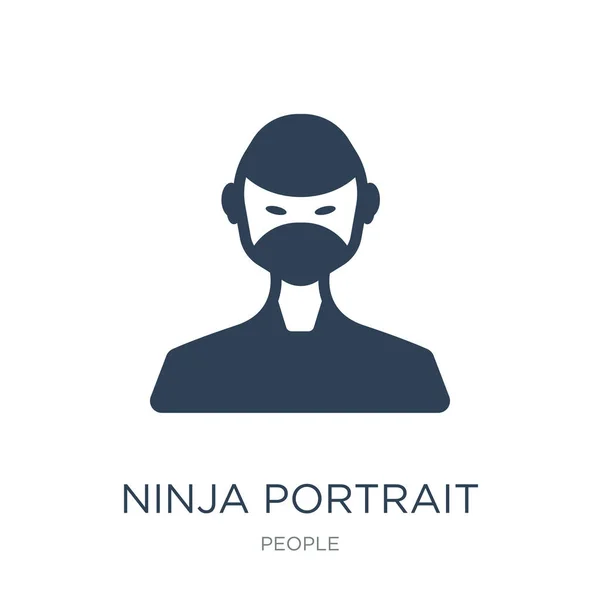 Ninja Retrato Icono Vector Sobre Fondo Blanco Retrato Ninja Iconos — Vector de stock