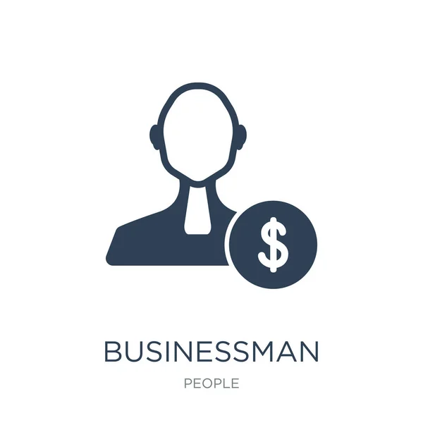 Geschäftsmann Mit Dollargeld Icon Vektor Auf Weißem Hintergrund Geschäftsmann Mit — Stockvektor
