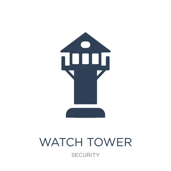 Wachturm Symbol Vektor Auf Weißem Hintergrund Wachturm Trendy Gefüllte Symbole — Stockvektor