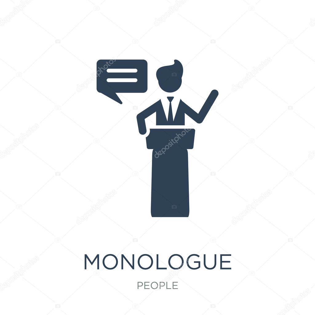 monologue icon vector on white background, monologue trendy filled icons from People collection, monologue vector illustration