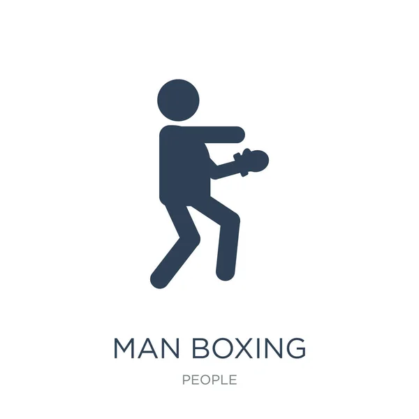 Homme Boxe Icône Vecteur Sur Fond Blanc Homme Boxe Mode — Image vectorielle