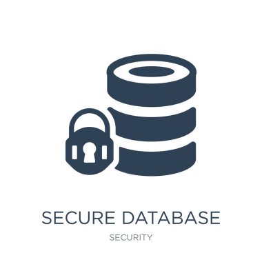 güvenli veritabanı simge vektör beyaz arka plan üzerinde güvenli veritabanı trendy güvenlik koleksiyonu, güvenli veritabanı vektör çizim simgeler dolu.
