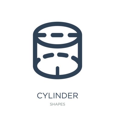 silindir volumetrical simge vektör beyaz arka plan üzerinde silindir volumetrical trendy simgeler şekiller Collection, silindir volumetrical vektör çizim dolu.