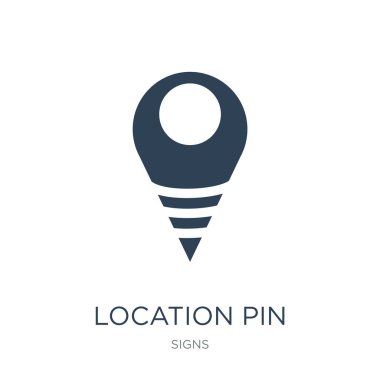 konumu PIN simge vektör beyaz arka plan üzerinde konum PIN trendy simgeler işaretleri Collection, konumu PIN vektör çizim dolu.