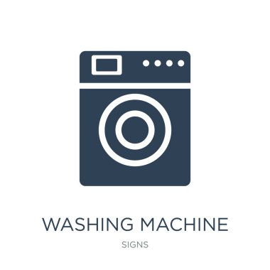 Çamaşır makinesi simge vektör beyaz arka plan üzerinde çamaşır makinesi trendy simgeler işaretleri Collection, çamaşır makinesi vektör çizim dolu.