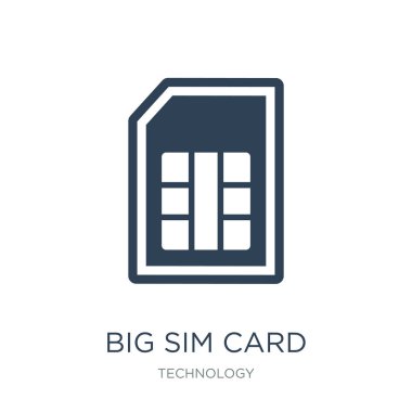 büyük SIM kart simge vektör beyaz arka plan üzerinde büyük SIM kartı trendy simgeler teknoloji Collection, büyük SIM kartı vektör çizim dolu.