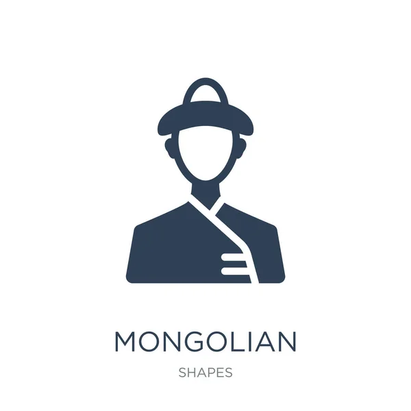 Vector Icono Mongoliano Sobre Fondo Blanco Iconos Llenos Moda Mongoliana — Vector de stock