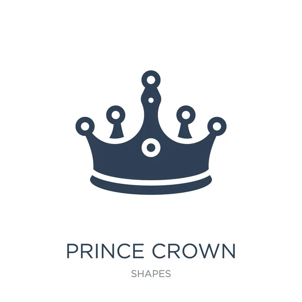 王子冠图标向量在白色背景 冠新潮填装的图标从形状汇集 王子冠向量例证 — 图库矢量图片