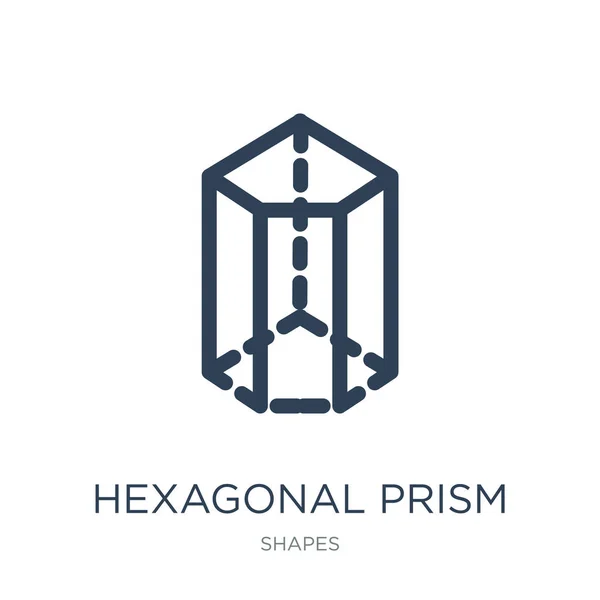 Vecteur Icône Prisme Hexagonal Sur Fond Blanc Icônes Remplies Prisme — Image vectorielle