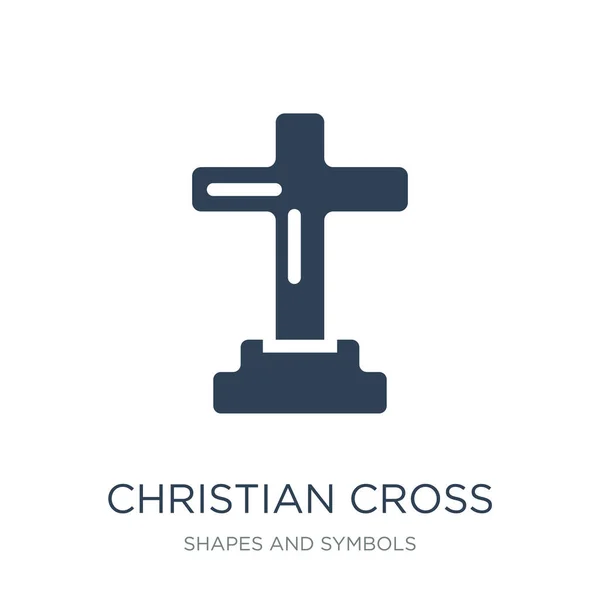 christian cross icon vector on white background, christian cross trendy filled icons from Shapes and symbols collection, christian cross vector illustration