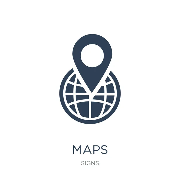 Mapas Icono Vector Sobre Fondo Blanco Mapas Moda Llena Iconos — Vector de stock