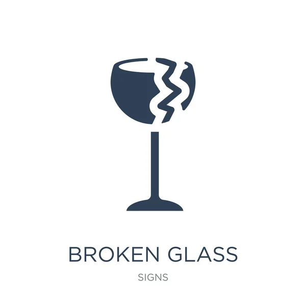 破碎的玻璃图标矢量在白色背景 破碎的玻璃时尚填充图标从标志集合 破碎的玻璃向量例证 — 图库矢量图片