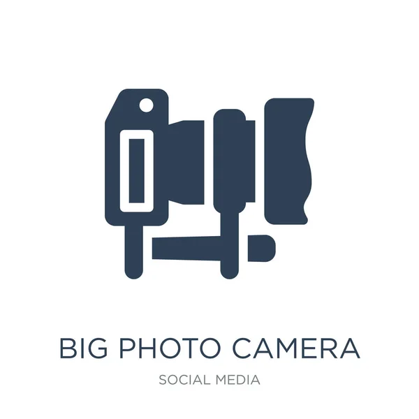 Grote Foto Camera Pictogram Vector Witte Achtergrond Grote Foto Camera — Stockvector