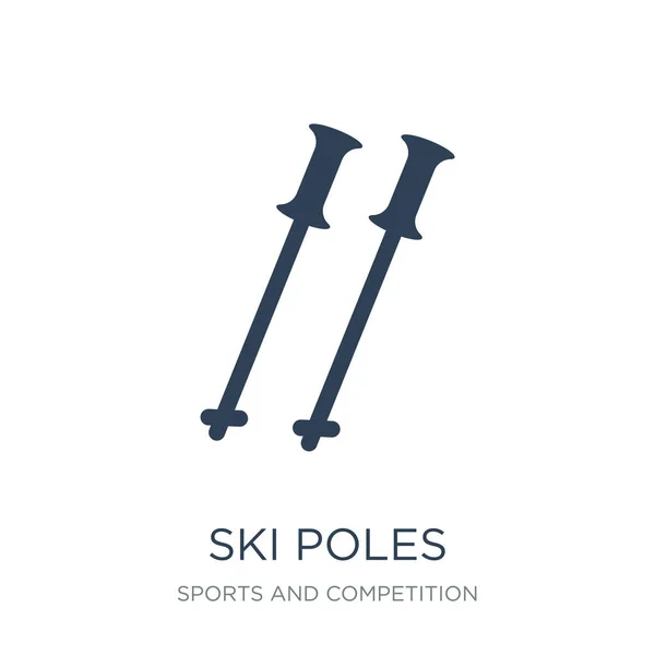 ski poles icon vector on white background, ski poles trendy filled icons from Sports and competition collection, ski poles vector illustration