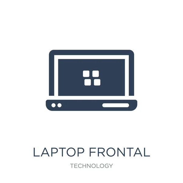 Laptop Frontal Monitor Ícone Vetor Fundo Branco Laptop Monitor Frontal — Vetor de Stock