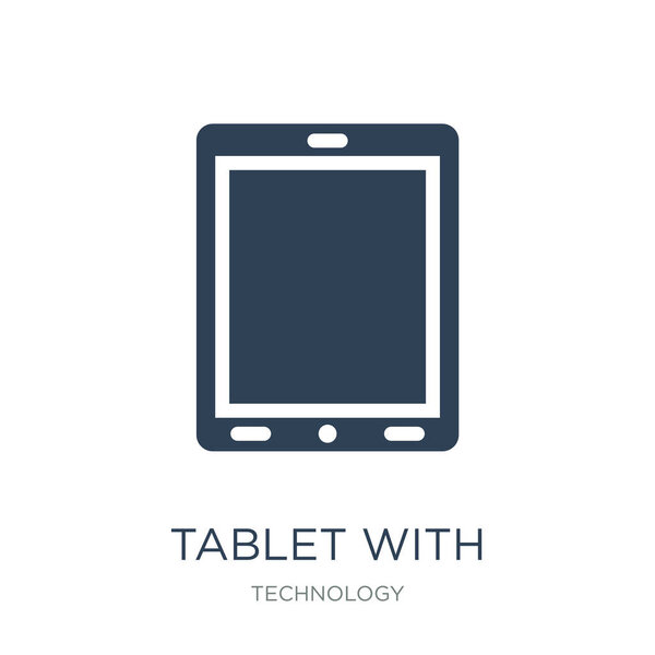 tablet with blank screen icon vector on white background, tablet with blank screen trendy filled icons from Technology collection, tablet with blank screen vector illustration