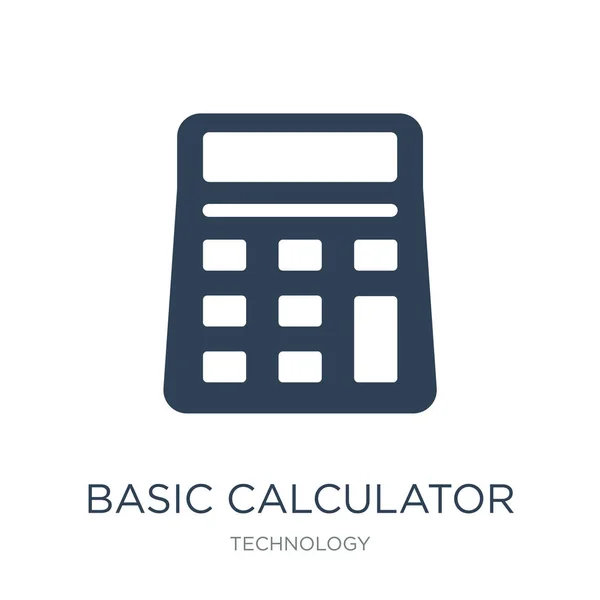 Základní Kalkulačka Ikona Vektor Bílém Pozadí Základní Kalkulačka Trendy Plné — Stockový vektor