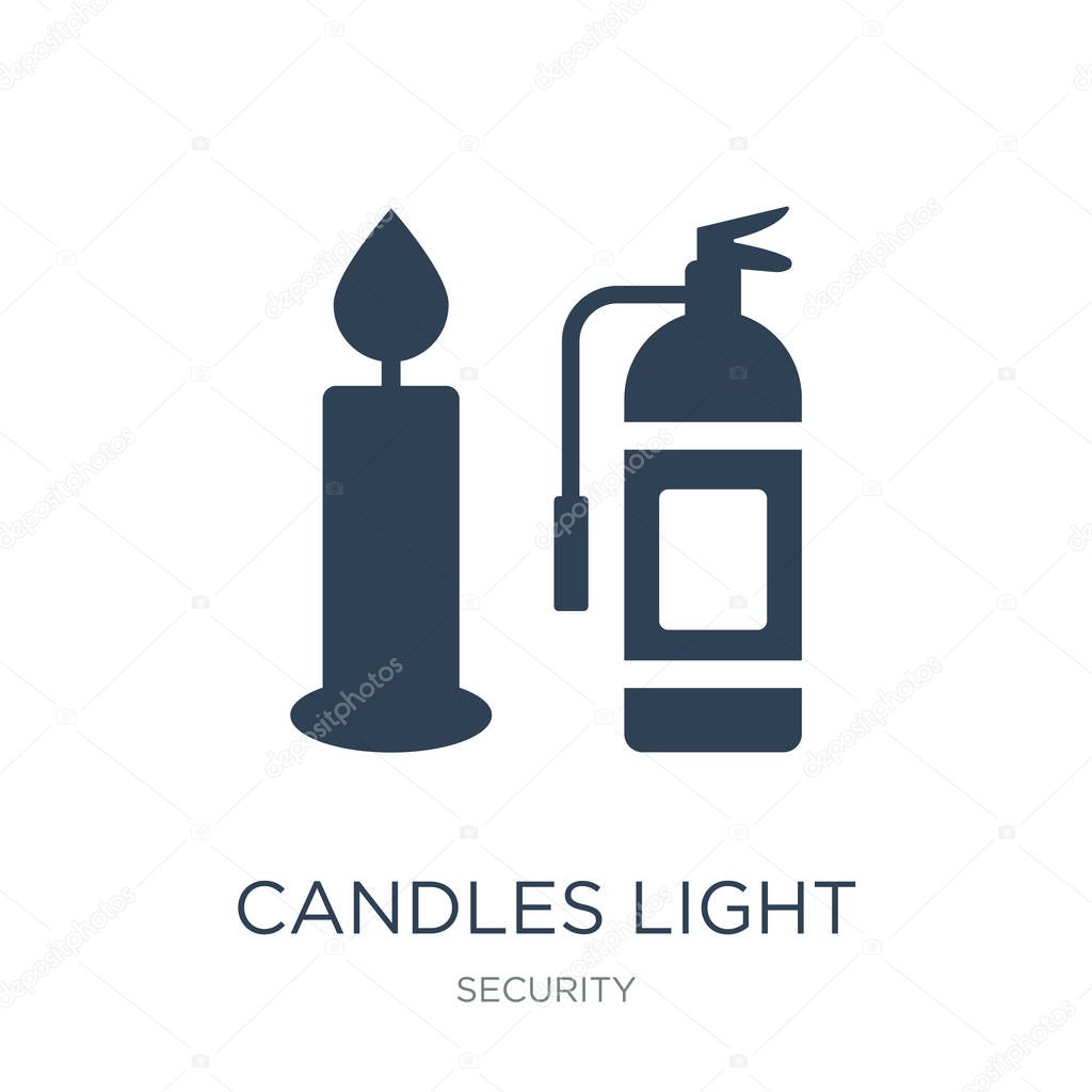 candles light icon vector on white background, candles light trendy filled icons from Security collection, candles light vector illustration