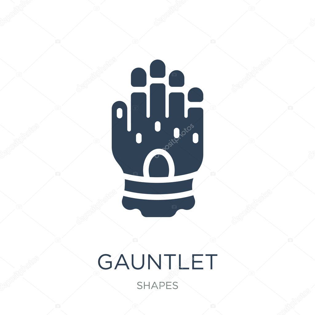 Gauntlet icon vector on white background, gauntlet trendy filled icons from Shapes collection, gauntlet vector illustration
