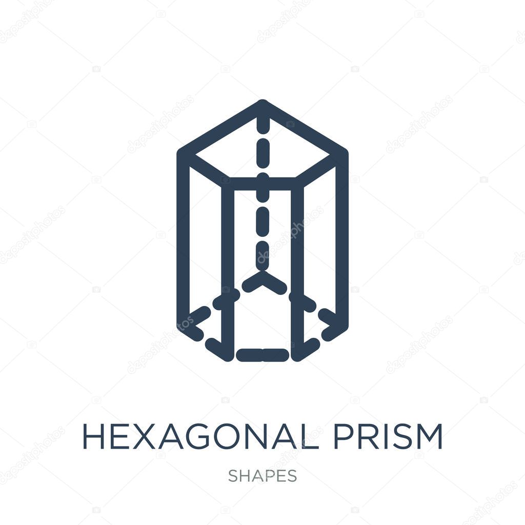 hexagonal prism icon vector on white background, hexagonal prism trendy filled icons from Shapes collection, hexagonal prism vector illustration