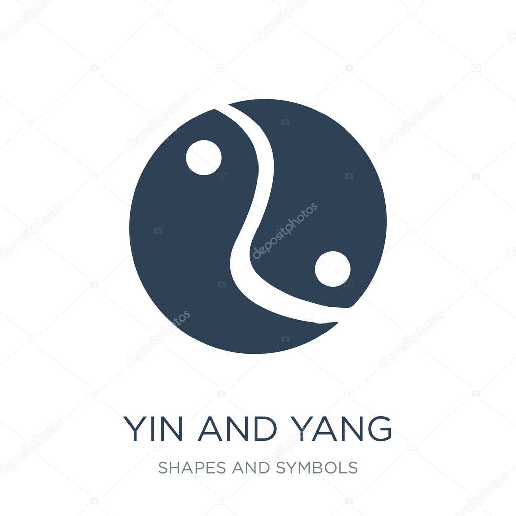 Yin and yang icon vector on white background, yin and yang trendy filled icons from Shapes and symbols collection, yin and yang vector illustration