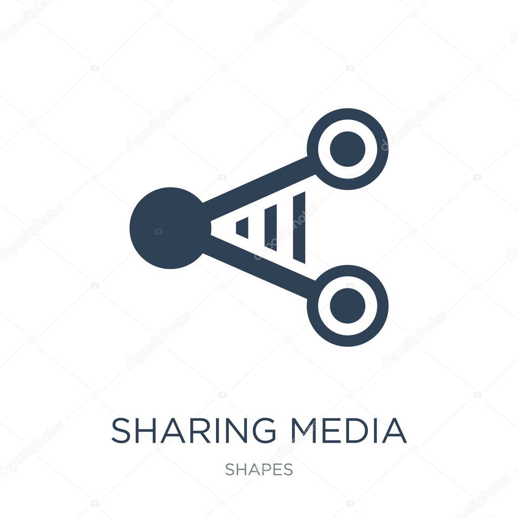 sharing media icon vector on white background, sharing media trendy filled icons from Shapes collection, sharing media vector illustration