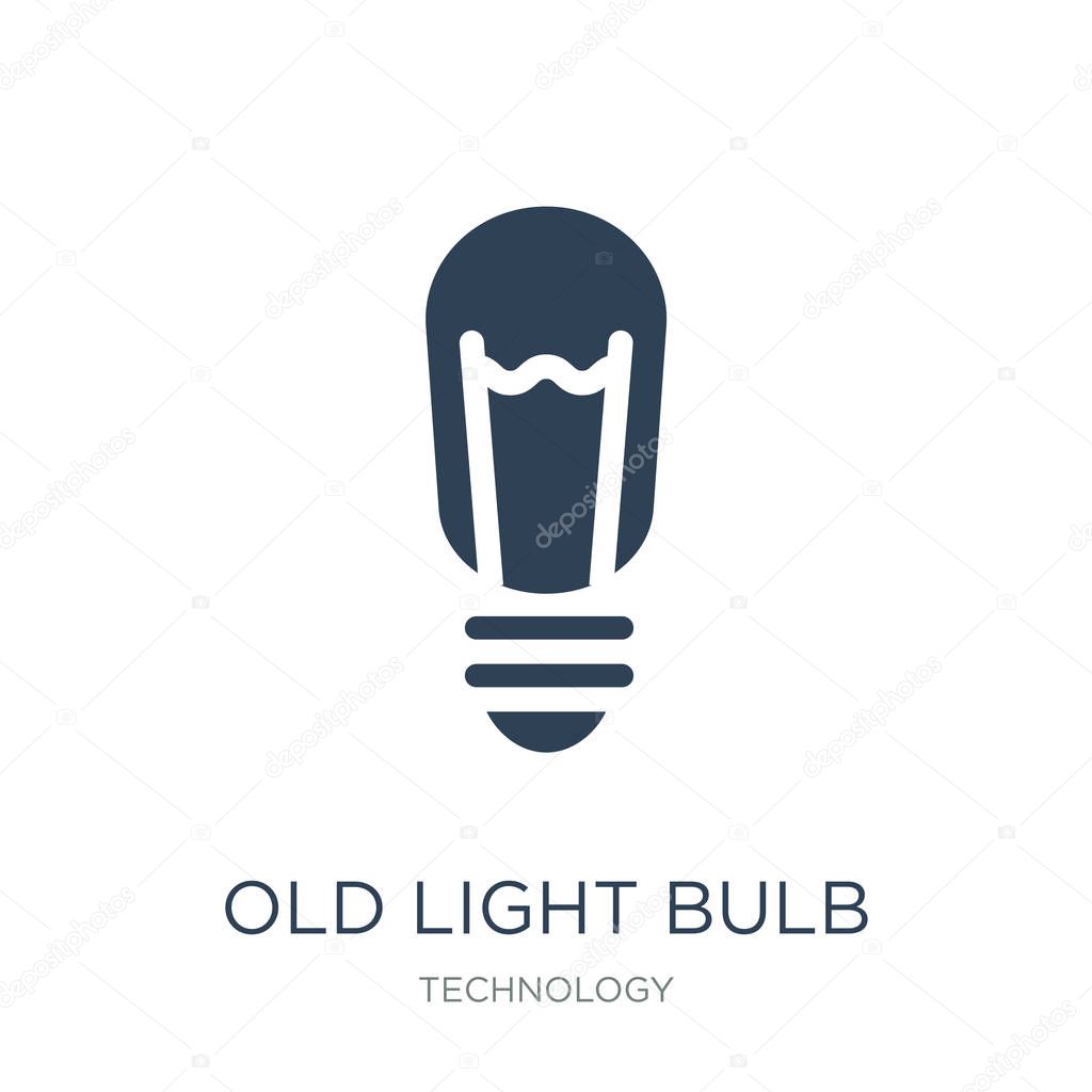 Old light bulb icon vector on white background, old light bulb trendy filled icons from Technology collection, old light bulb vector illustration