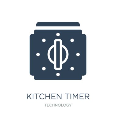 Mutfak timer simge vektör beyaz arka plan üzerinde mutfak timer trendy simgeler teknoloji Collection, mutfak timer vektör çizim dolu.