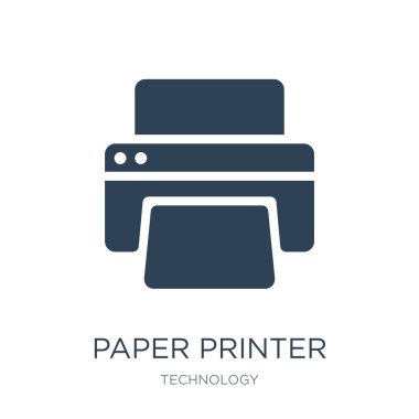 kağıt yazıcı simge vektör beyaz arka plan üzerinde kağıt yazıcı trendy simgeler teknoloji Collection, kağıt yazıcı vektör çizim dolu.