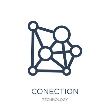 conection icon vector on white background, conection trendy filled icons from Technology collection, conection vector illustration clipart