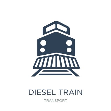 dizel tren simge vektör beyaz arka plan üzerinde dizel tren trendy simgeler taşıma Collection, dizel tren vektör çizim dolu.