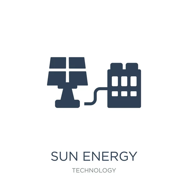 Vetor Ícone Energia Solar Fundo Branco Ícones Cheios Energia Solar —  Vetores de Stock