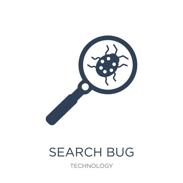 Search Bug Icon Vector White Background Search Bug Trendy Filled — Stock Vector
