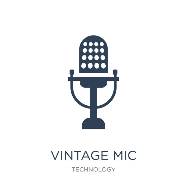 vintage mic icon vector on white background, vintage mic trendy filled icons from Technology collection, vintage mic vector illustration