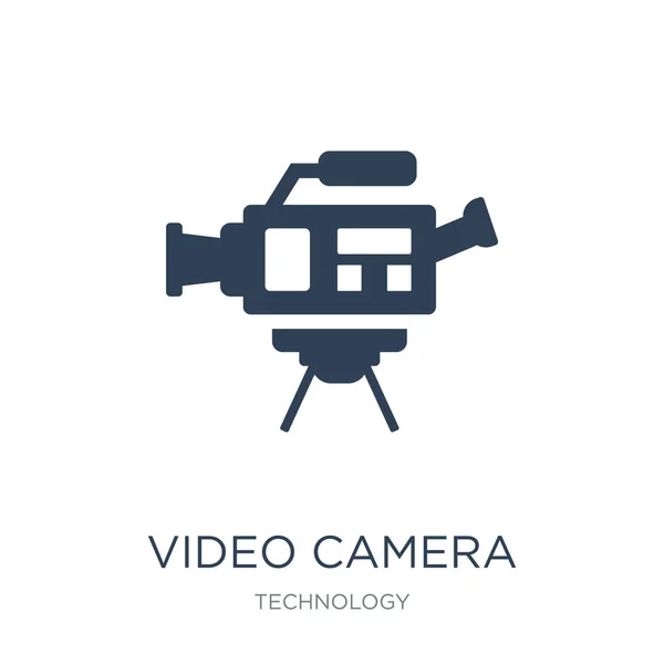 Video Camera Kant Weergave Pictogram Vector Witte Achtergrond Video Camera — Stockvector