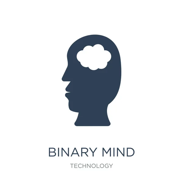 Binary Mind Icon Vector White Background Binary Mind Trendy Filled — Stock Vector