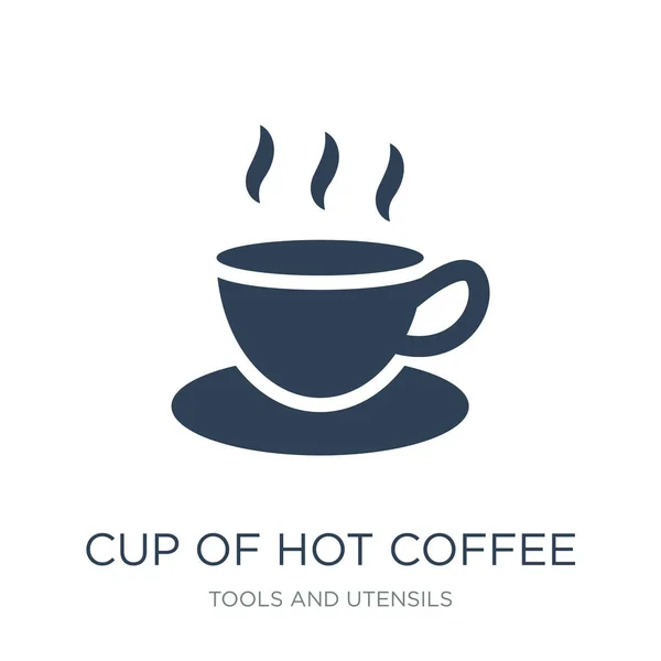 Cup Hot Coffee Icon Vector White Background Cup Hot Coffee — Stock Vector