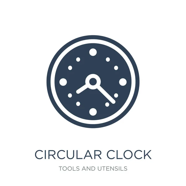 Cirkulär Klockan Ikonen Vektor Vit Bakgrund Cirkulär Klocka Trendiga Fylld — Stock vektor