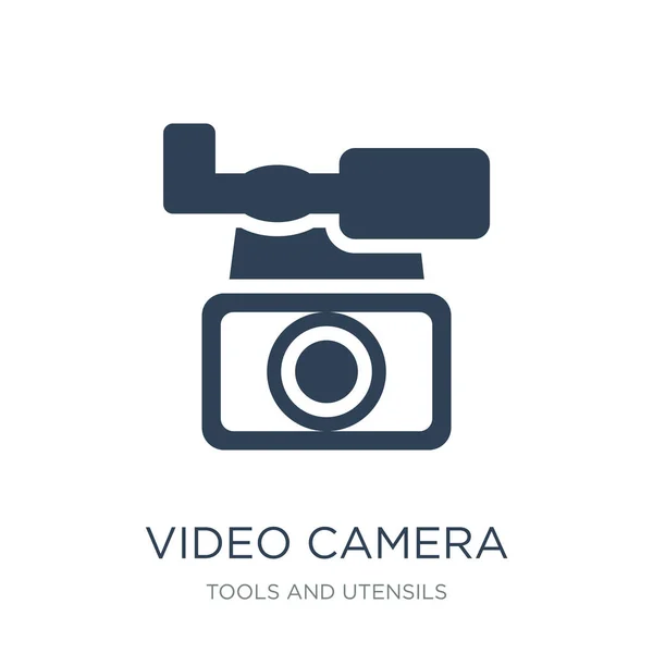 Videocamera Van Frontale Weergave Pictogram Vector Witte Achtergrond Videocamera Uit — Stockvector