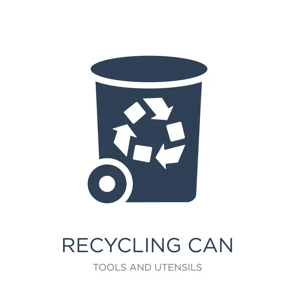 Recycling Kan Pictogram Vector Witte Achtergrond Recycling Kan Trendy Gevulde — Stockvector